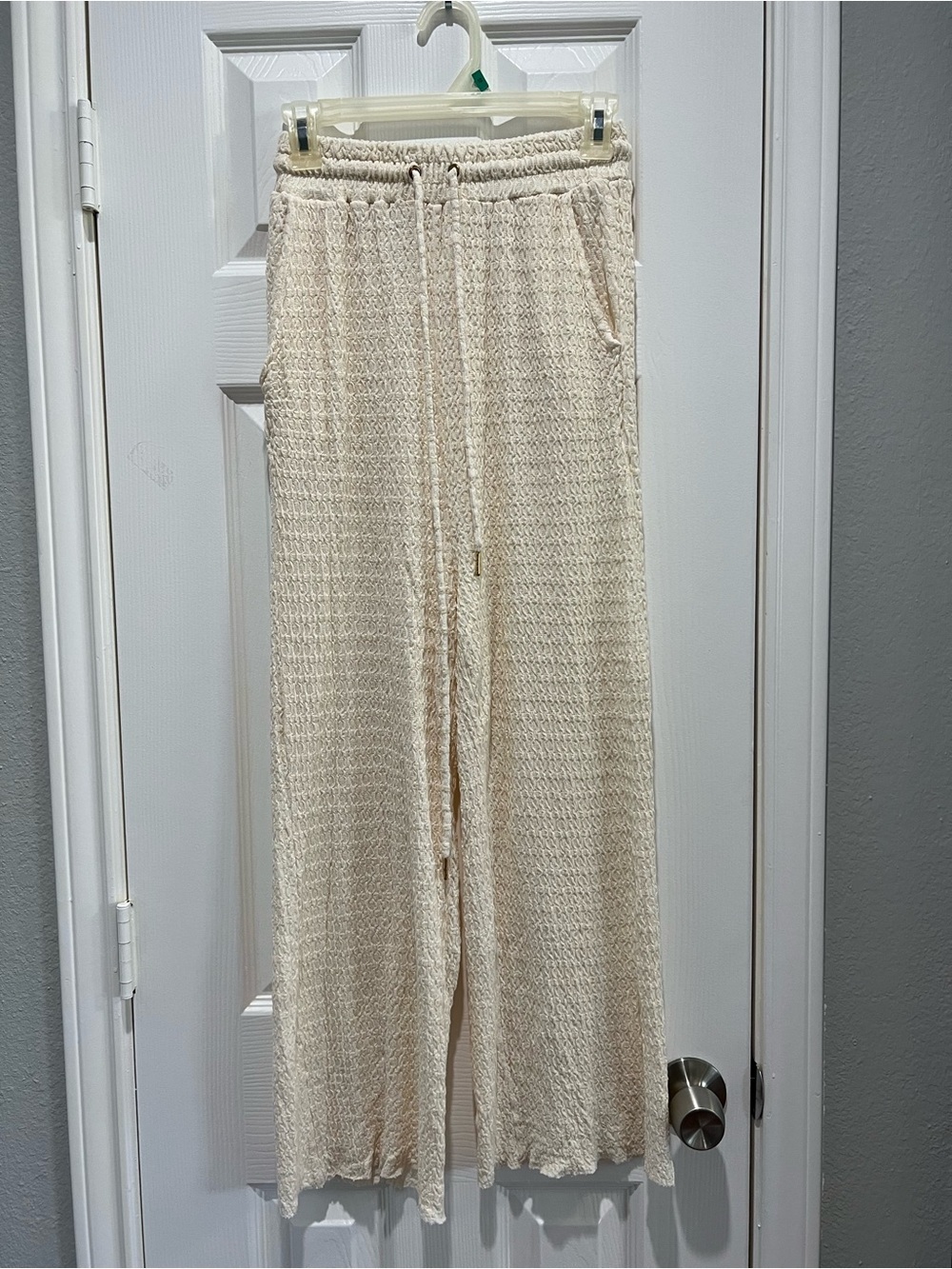 Fashion Nova Cream Wide-Leg Knit Lounge Pants - Best for XS